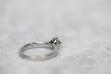 Detail at every angle - solitaire ring with 'tulip' setting