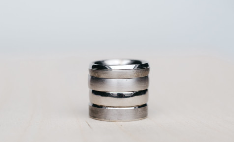 Gents wedding rings in a range of finishes